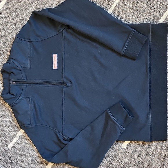 VINEYARD VINES Boys Blue 1/4 Zip Pull Over Sweatshirt Size L (16) - Picture 1 of 7